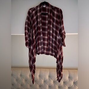 Boutique Plaid Open Shirt